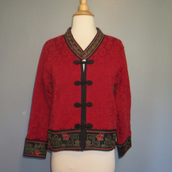 ICELANDIC DESIGN Sweaters - ICELANDIC DESIGN Nordic Asian Embroidery Cardigan